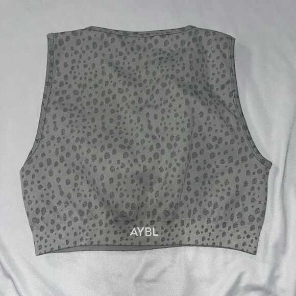 AYBL Large Evolve Speckle Seamless Crop Best Gray Sports Bra - Picture 4 of 6